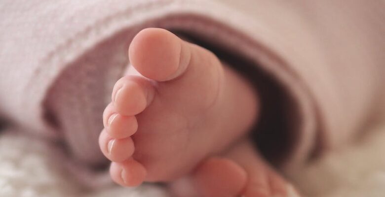 close up of baby feet